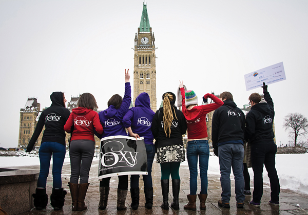FOXY girls celebrate at Parliament Hill. Photo courtesy Kayley Mackay