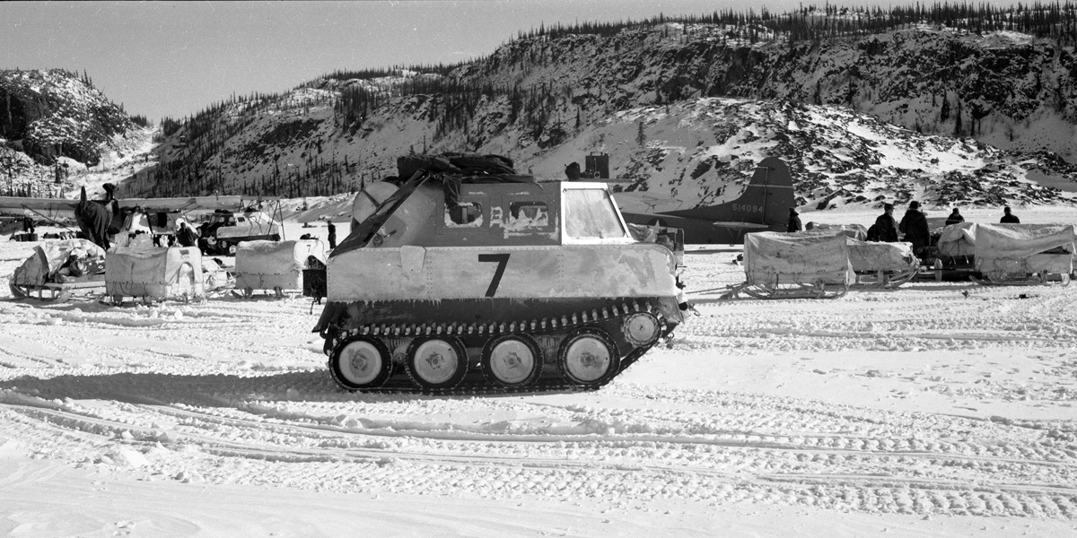Operation Muskox gear on Great Bear Lake. NWT Archives/Henry Busse/N-1979-052-4716