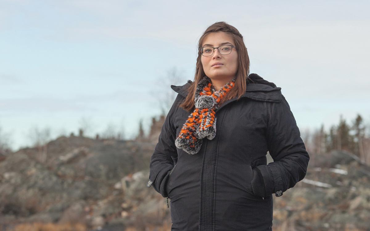 Jacey Firth-Hagen's #SpeakGwichinToMe campaign has garnered social media attention and re-energized the preservation of Gwich’in. Photo by Hannah Eden/Up Here