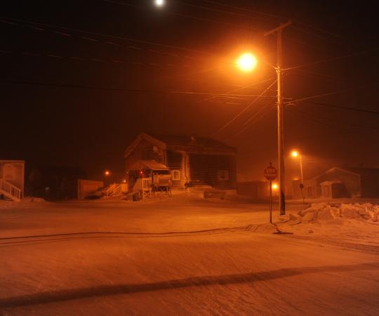 Downtown Cambridge Bay at the end of December. Photo by Herb Mathisen/Up Here