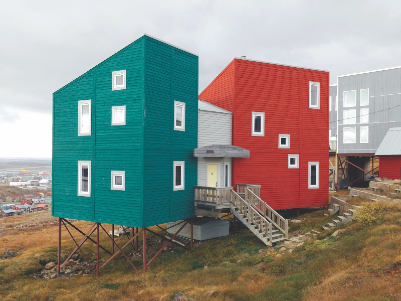 Green and red house in Iqaluit