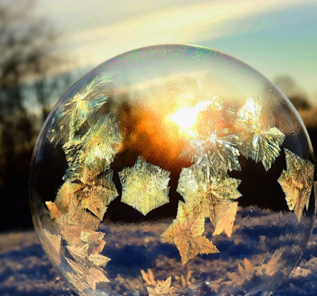 Ice Globe: Make your own frozen bubble. Photo by Michelle Fritz.