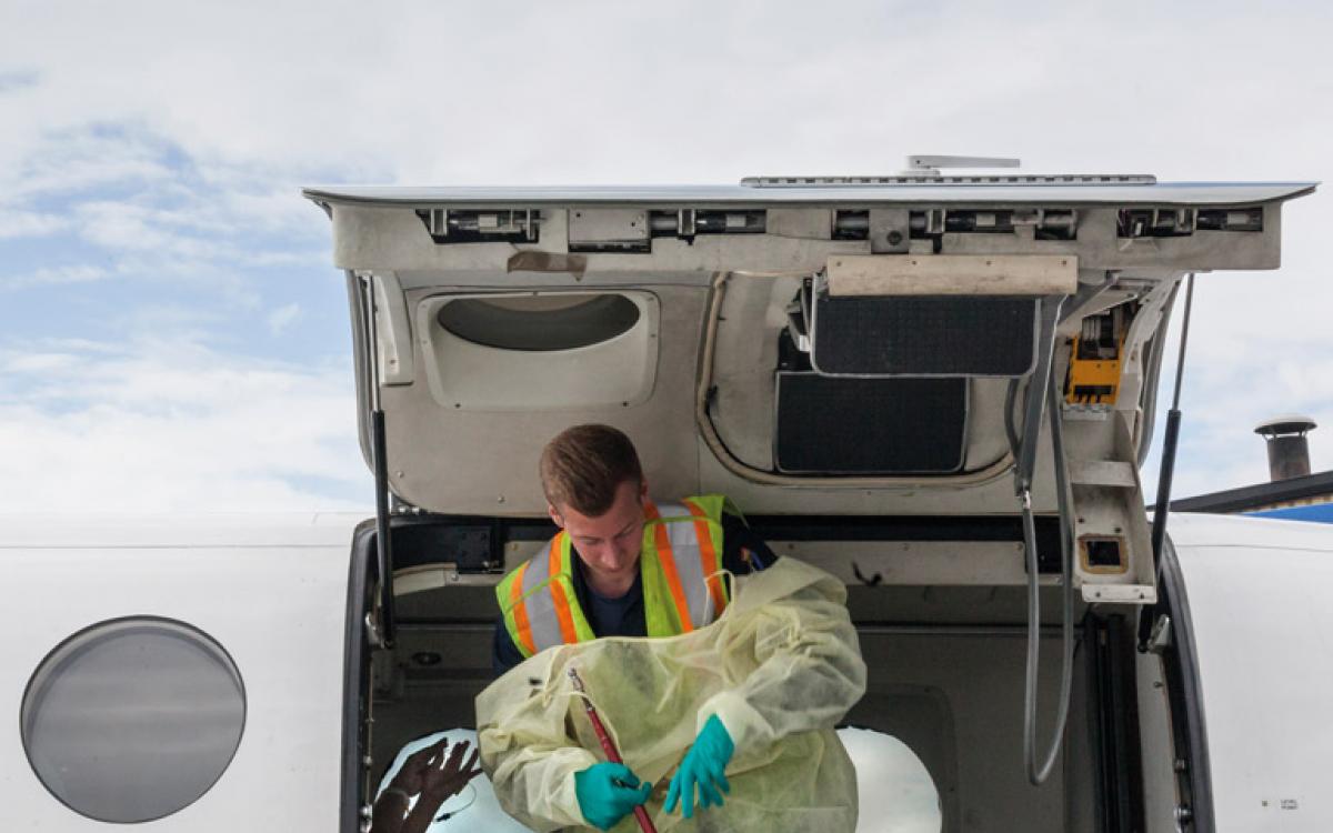 Ambulance rides in the North often take you five miles in the sky. Photo: Hannah Eden/Up Here