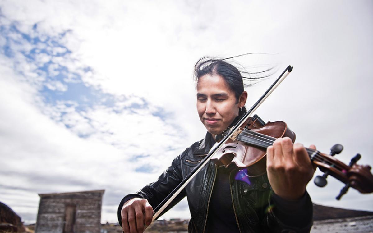 Wesley Hardisty performs at the Alianait Arts Festival in Iqaluit. Photo: Angela Gzowski