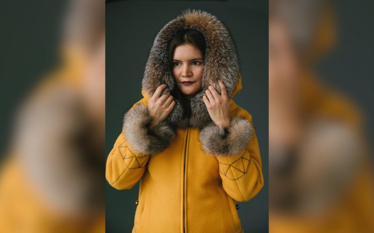 Itoah Scott models one of Papatsi Anrango Kotierk's parkas. 