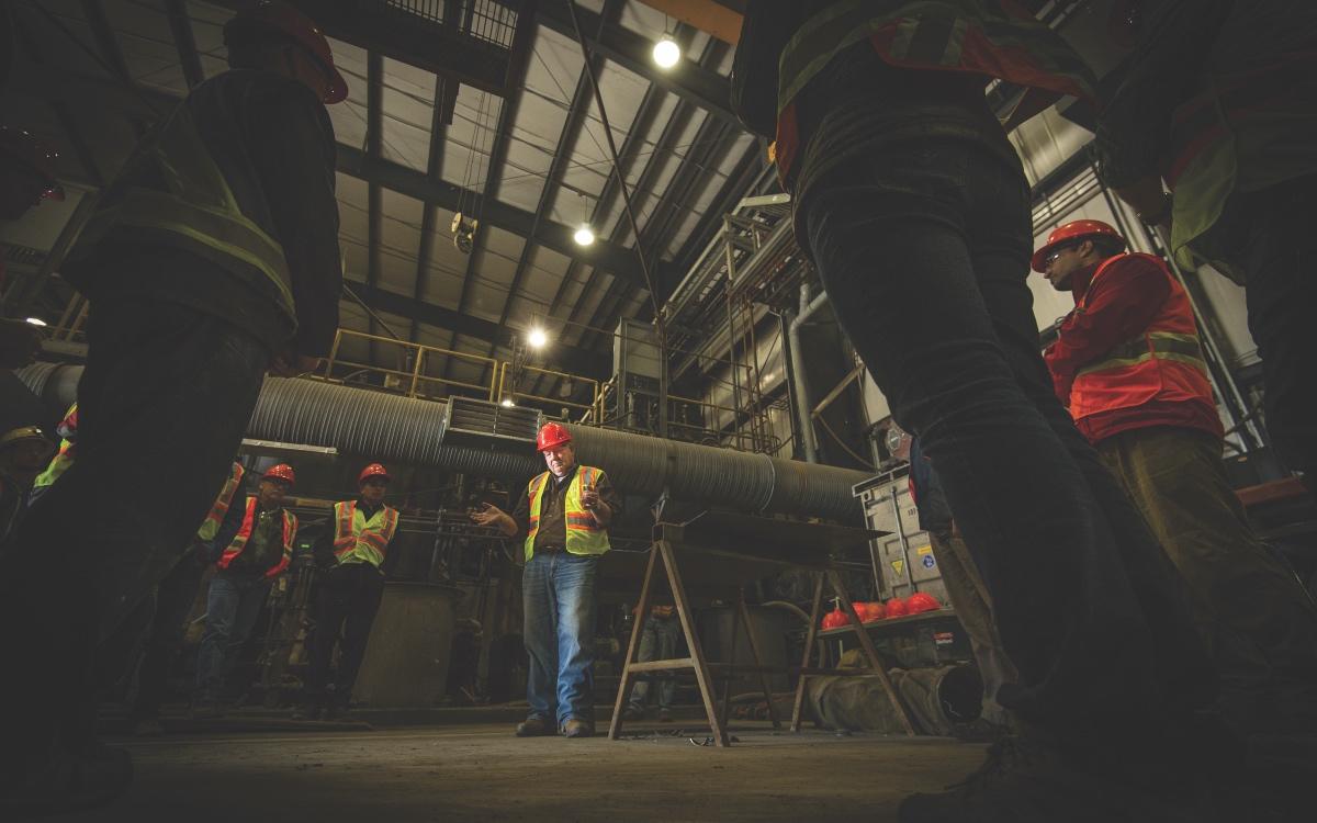 Clynton Alexco in the warehouse.