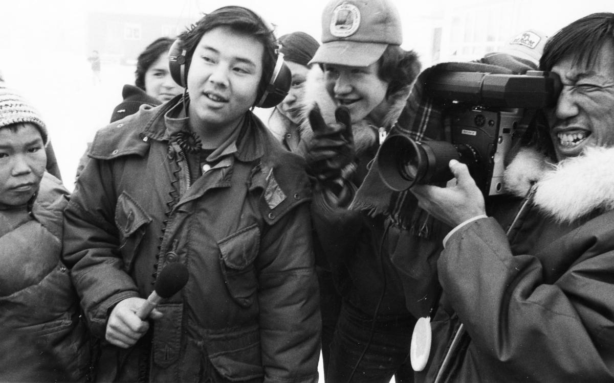 Film crews with the Inuit Broadcasting Corporation.