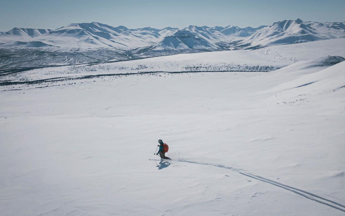skiing the Mackenzie Mountains