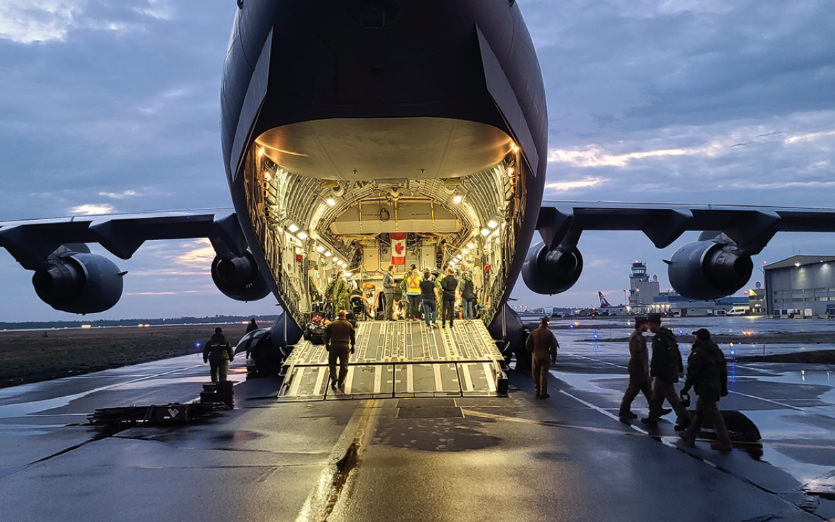 Evacuees Boarding a Flight