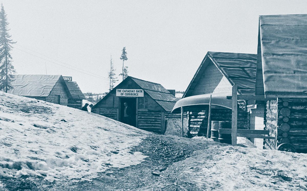The hastily constructed banks of early Yellowknife were easy to rob. NWT Archives/N-1979-053-0079