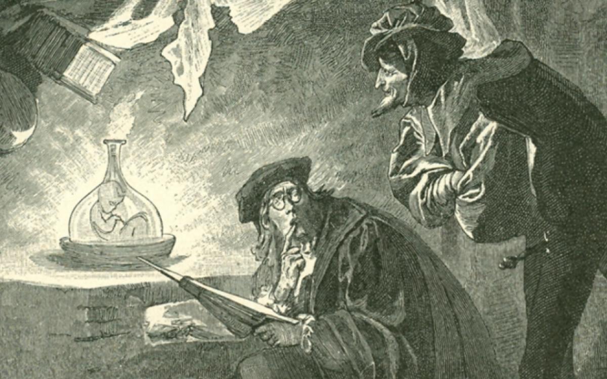 HOMUNCULUS. BY FRANZ XAVER SIMM (1853-1918) [PUBLIC DOMAIN], VIA WIKIMEDIA COMMONS