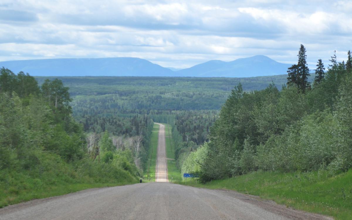 The road to Fort Liard. Photo by Samia Madwar