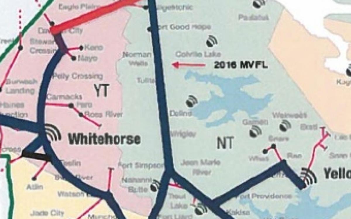 THE NORTHERN FIBRE LOOP. COURTESY NORTHWESTEL