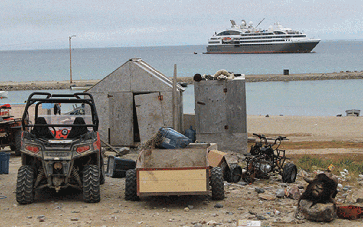 Le Boreal moored off of Gjoa Haven. Photo by Elaine Anselmi