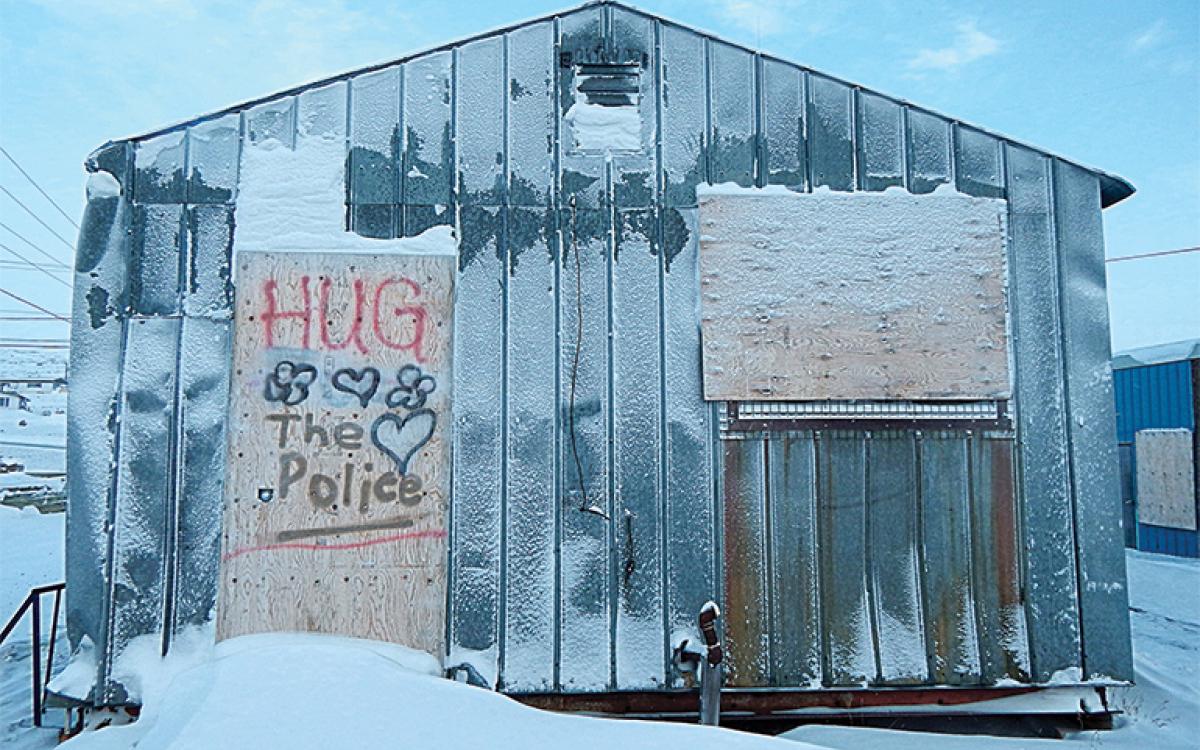 "Hug the Police". Photo by Peter Worden