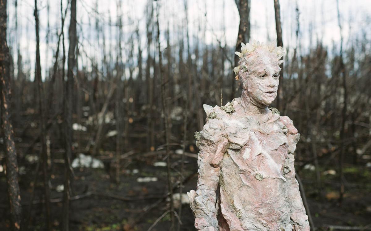 Rock Star: Behind the scenes of Jen Walden’s feature film, Elijah and the Rock Creature, the latter played by Yellowknife actor Thompson Duff. 