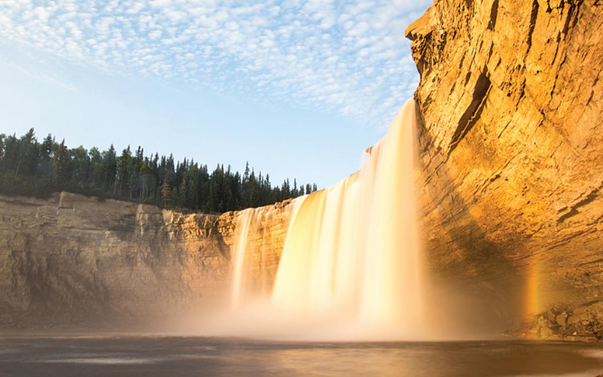 Alexandra Falls is one of several highlights of the Mackenzie Highway waterfall route. Photo by Adam Hill
