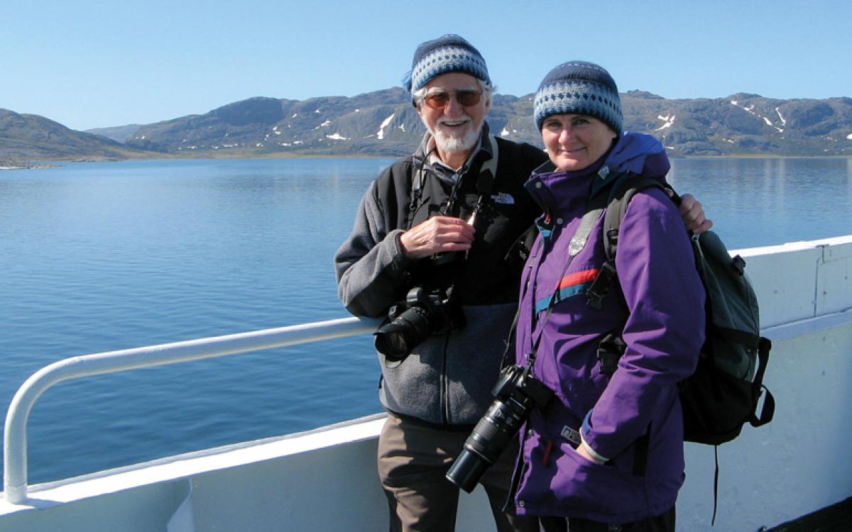 Author France Rivet, right, and Hans-Ludwig Blohm on the fateful 2009 cruise. Photo courtesy of France Rivet