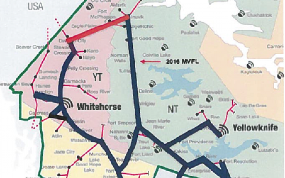The Northern fibre loop. Courtesy Northwestel