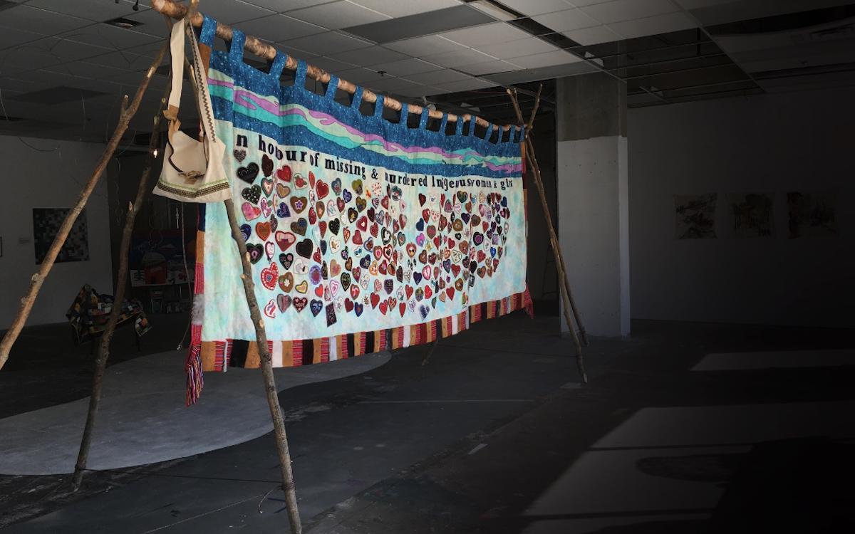 A quilt created by a communal effort, hosted by the Native Women's Association, in honour of missing and murdered Indigenous women and girls, was the centrepiece of last year's Social Fabric show. 