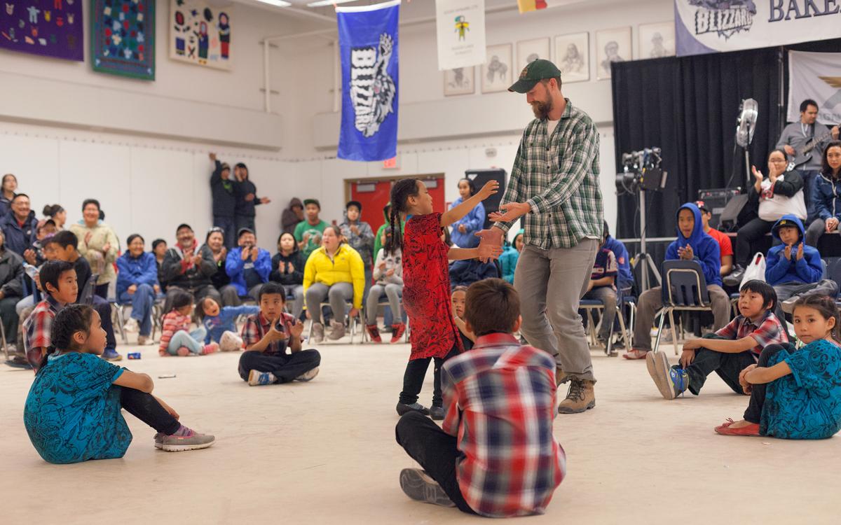 If you're invited to dance during a Baker Lake community event at 1:00 a.m., how can you say no? Photo by Hannah Eden/Up Here