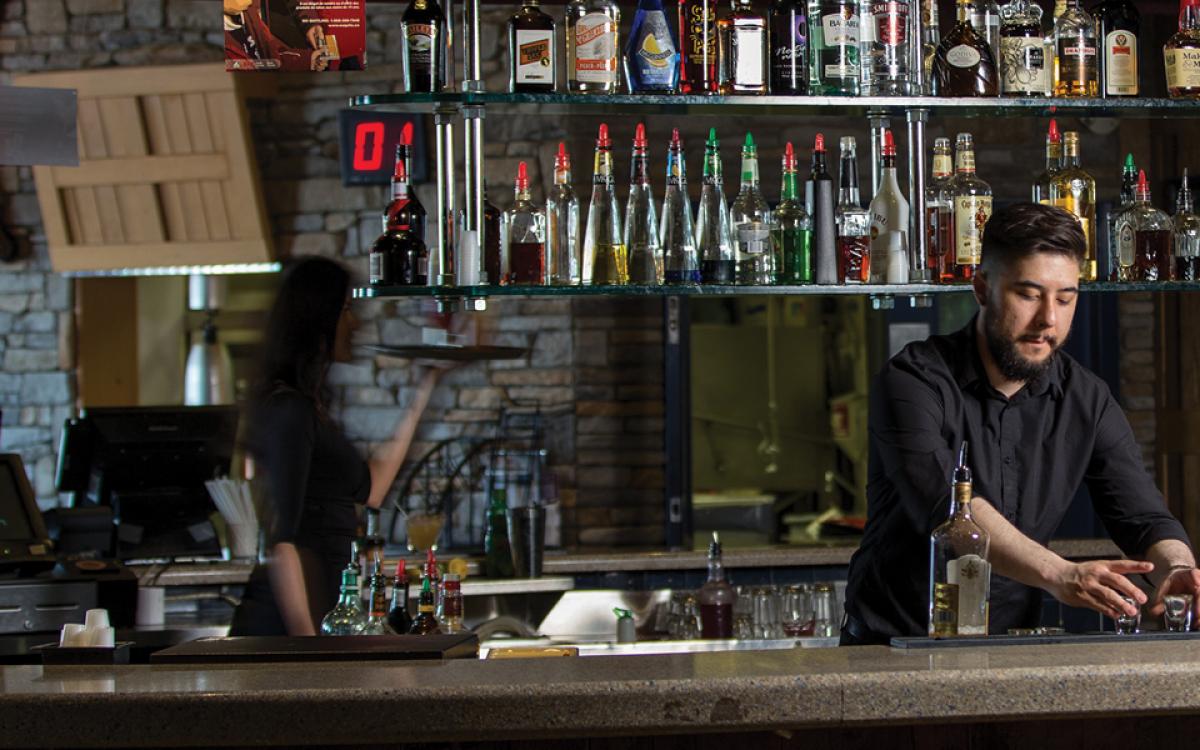 One of the best selections of alcohol in the Arctic Archipelago. Photo by Scott Wight