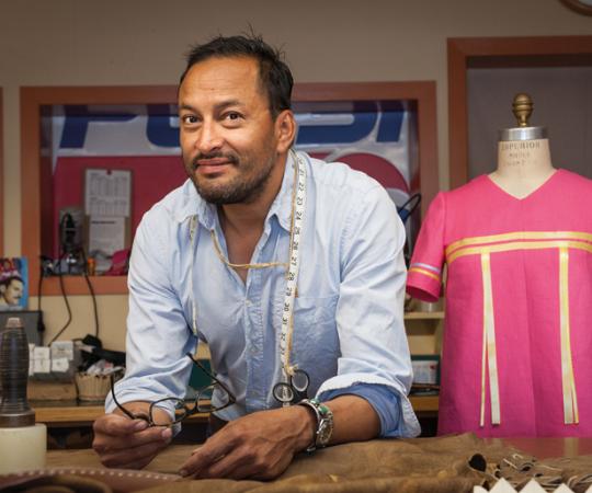 D'arcy Moses at his studio in Enterprise, NWT. Photo: Hannah Eden