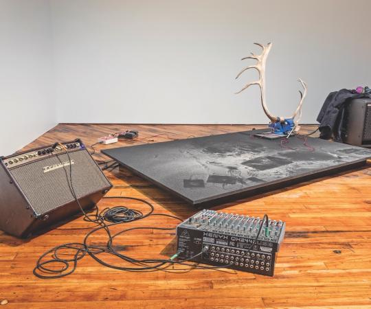 “Wnoondwaamin | we hear them,” on display in Toronto in 2016. 