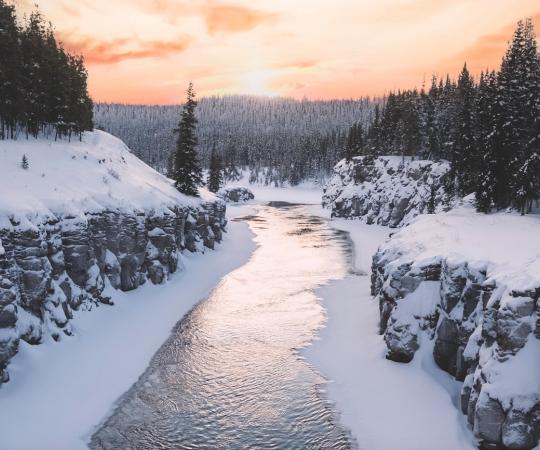 Miles Canyon at sunset.