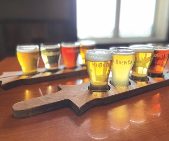 NuBrew offers a sample of some of their craft beer.