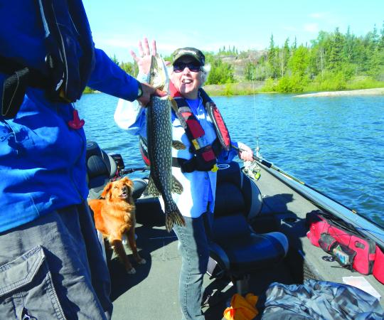 Marion Lavigne on Great Slave Lake. 