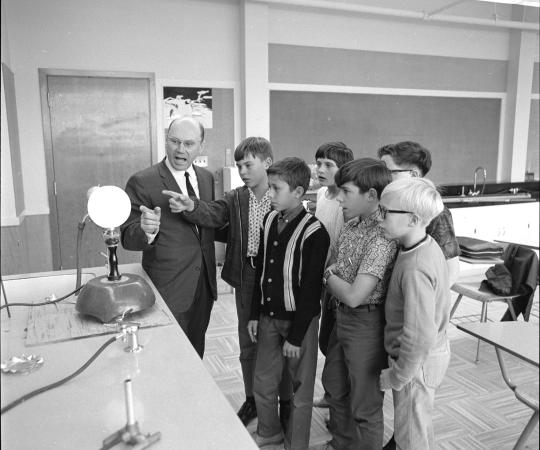 Boris Dotsenko with students. 