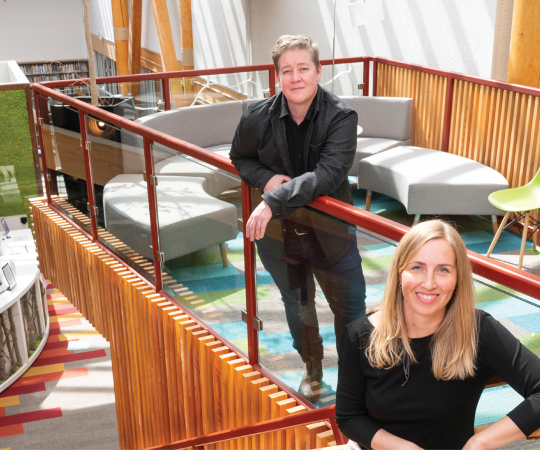 WORDSMITHS IVAN COYOTE (CENTRE) AND JAMELLA HAGEN (RIGHT) ARE PART OF THE EFFORT TO GROW THE YUKON WRITING COMMUNITY.