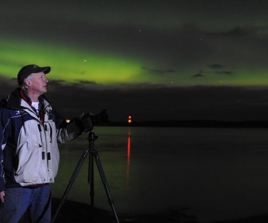 Bill Braden looks to the sky.
