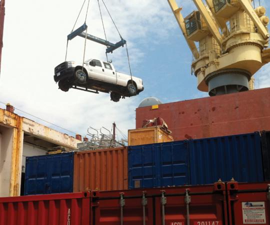 The most affordable way to get a car to Nunavut. Photo - NNSI