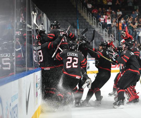 Dylan Cozens looked right at home at the Hlinka Gretzky Cup, which features the best U18 players in the world. 