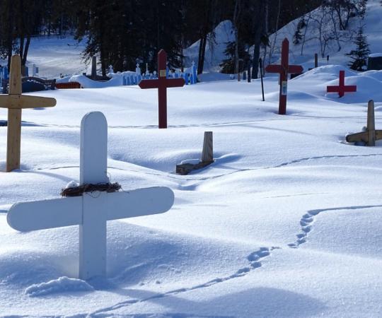 The Yellowknife Cemetery. 
