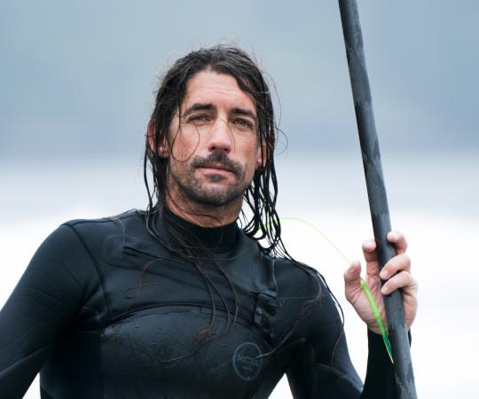 Karl Kruger with his paddle.