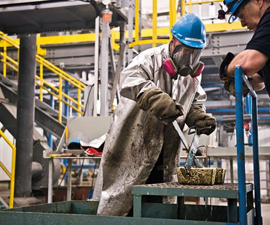 Gold production at Meadowbank, outside of Baker Lake, Nunavut. Photo by Angela Gzowski/Up Here
