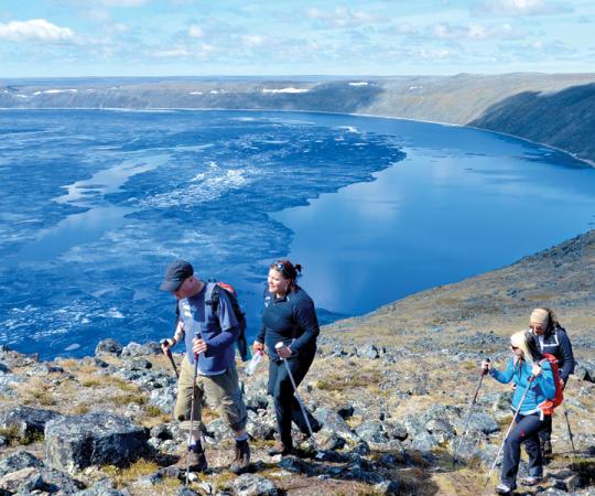 Looking down at the Crystal Eye. Photo by Isabelle Dubois/courtesy of Nunavik Tourism