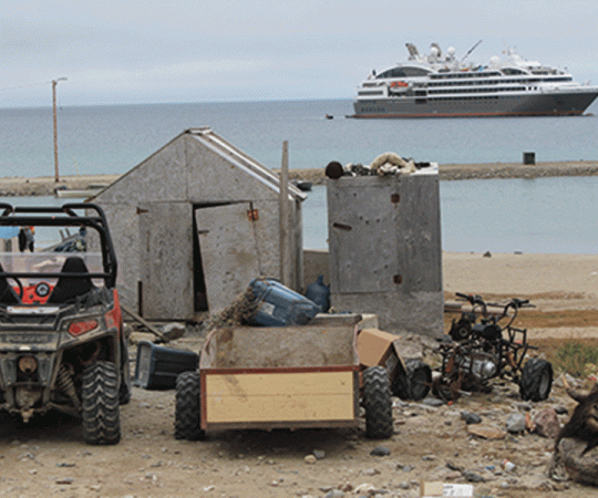 Le Boreal moored off of Gjoa Haven. Photo by Elaine Anselmi