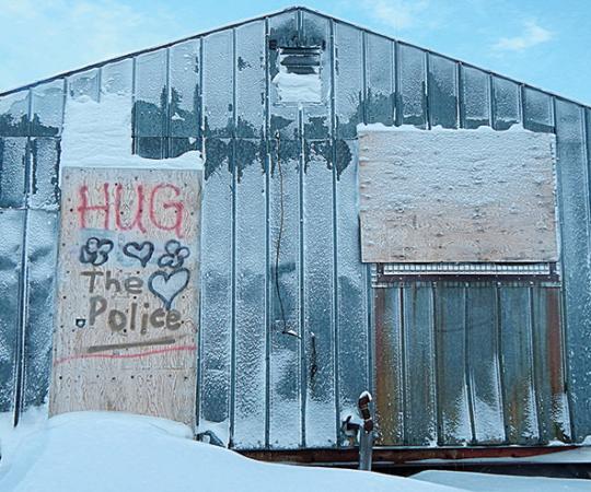 "Hug the Police". Photo by Peter Worden