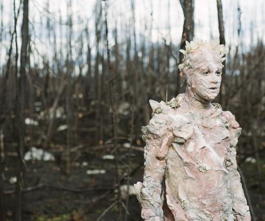 Rock Star: Behind the scenes of Jen Walden’s feature film, Elijah and the Rock Creature, the latter played by Yellowknife actor Thompson Duff. 