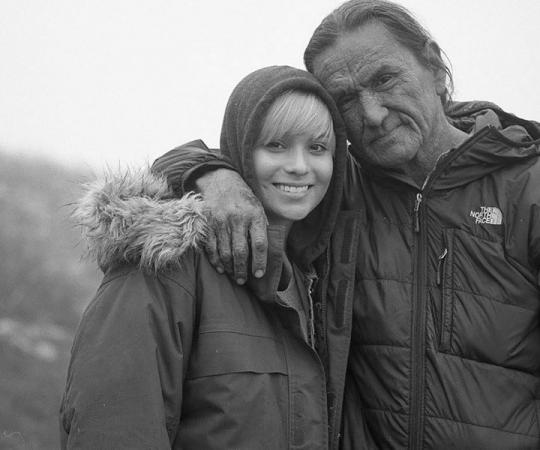 The Sun at Midnight:  Devery Jacobs, left, and Duane Howard, right, star in the feature film directed by Kirsten Carthew. Photo courtesy Pierre Cruz