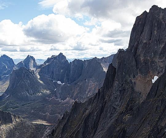 The southern portion of the Ogilvie Mountain range includes Tombstone Mountain, for which the park is named, and Mount Monolith.