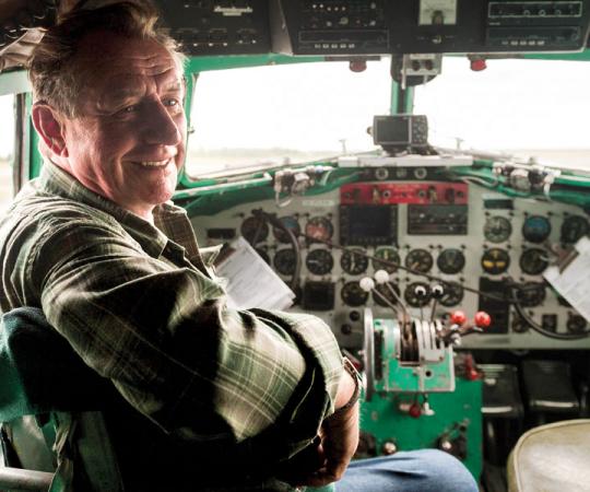 Buffalo Joe at the best seat in the house, er, DC-3. Photo: Hannah Eden