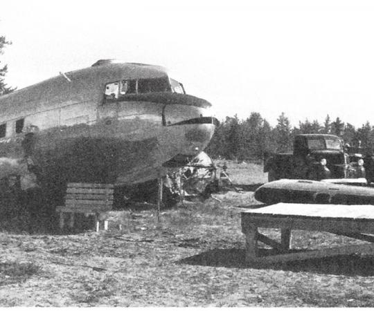 The original clubhouse of the Yellowknife Golf Club: the fuselage of a downed DC-3. Derek Bodington/Outcrop.