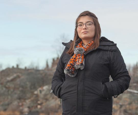 Jacey Firth-Hagen's #SpeakGwichinToMe campaign has garnered social media attention and re-energized the preservation of Gwich’in. Photo by Hannah Eden/Up Here