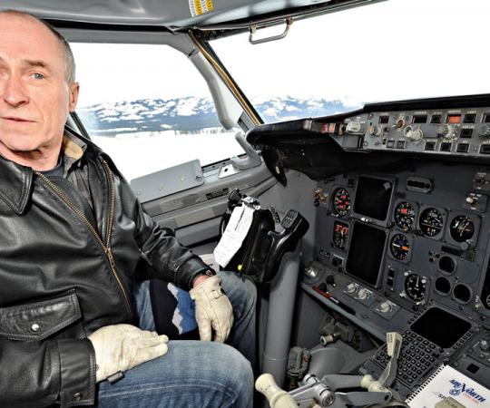 Joe Sparling's equally at ease piloting a Boeing 737 or his company, Air North. Photo by Ian Stewart/Yukon News