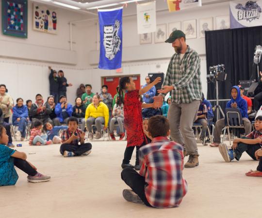 If you're invited to dance during a Baker Lake community event at 1:00 a.m., how can you say no? Photo by Hannah Eden/Up Here
